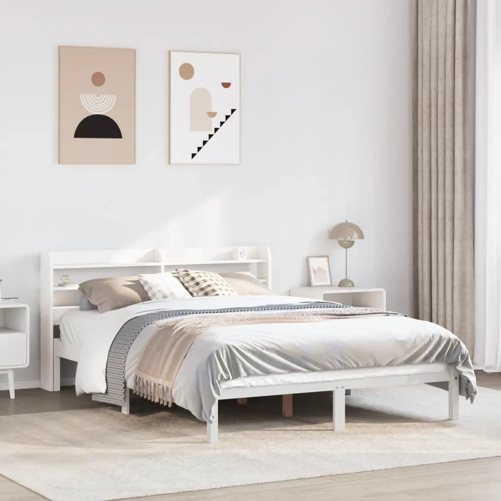 vidaXL Letto senza Materasso Bianco 120x200 cm Legno Massello di Pino