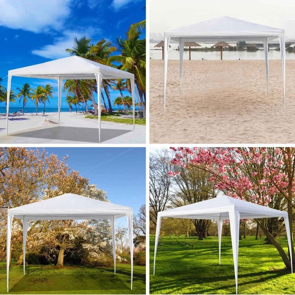 Gazebo da Giardino 3x3 Impermeabile Struttura Metallo Bianco per Campeggio Fiere Eventi