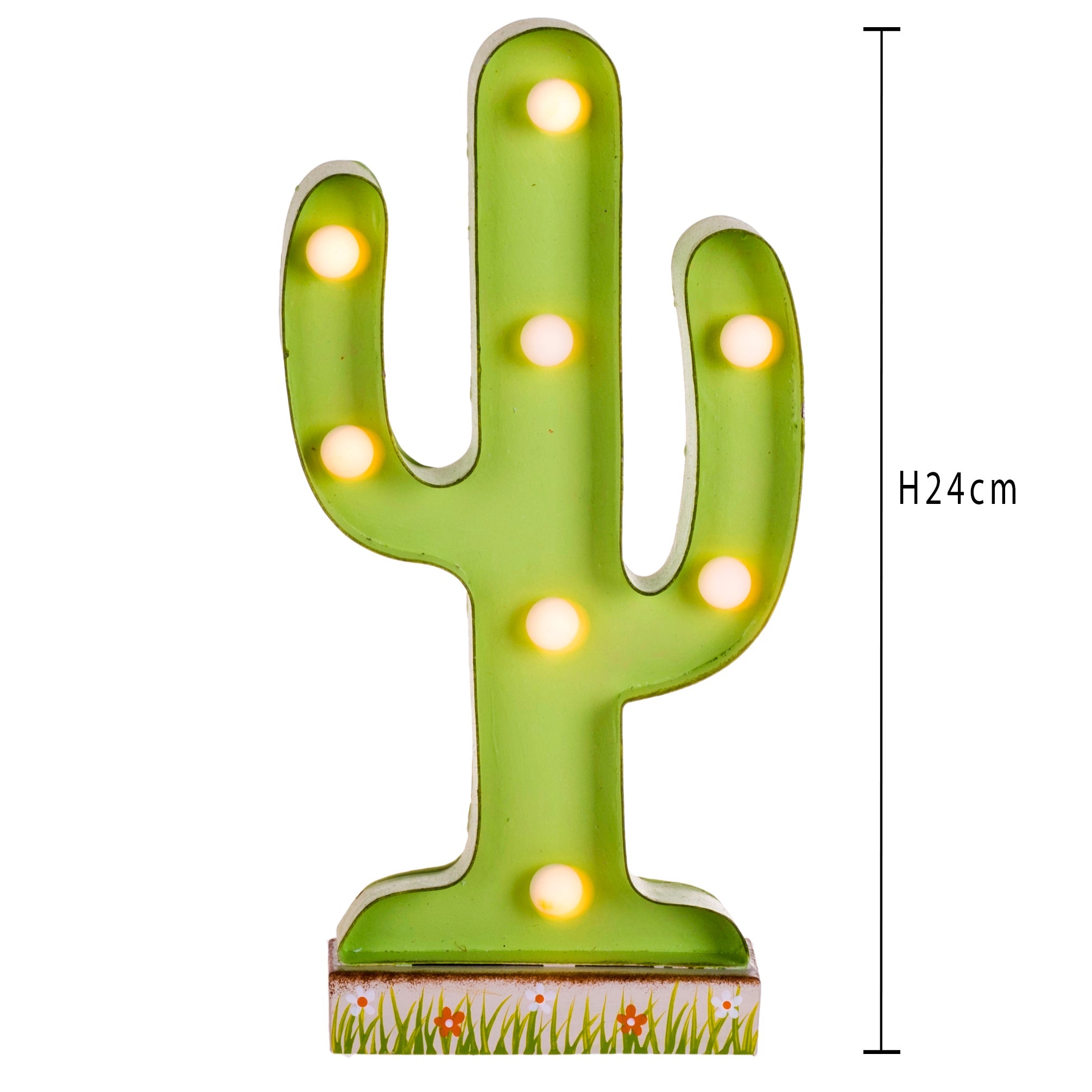 Lampada Cactus con Luci H 24 cm