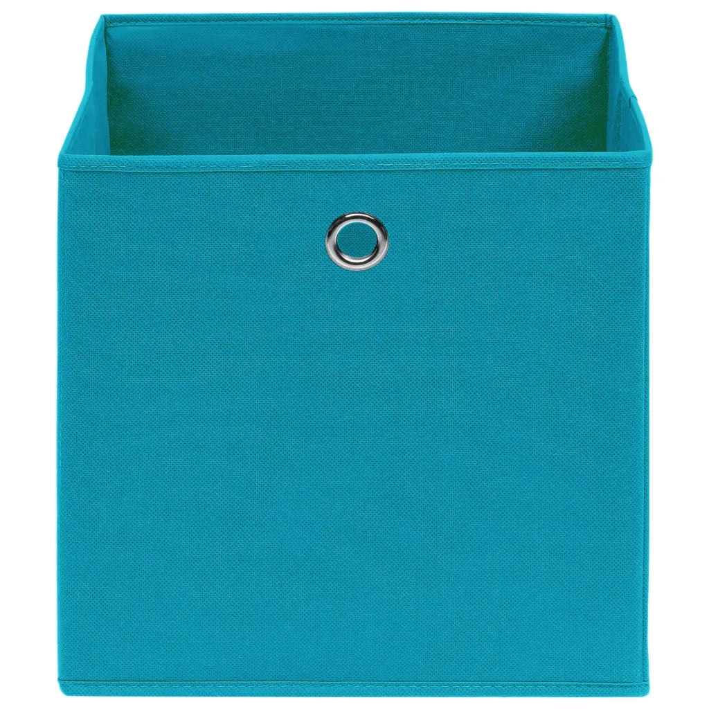 Contenitori 10 pz in Tessuto non Tessuto 28x28x28 cm Azzurro 325233