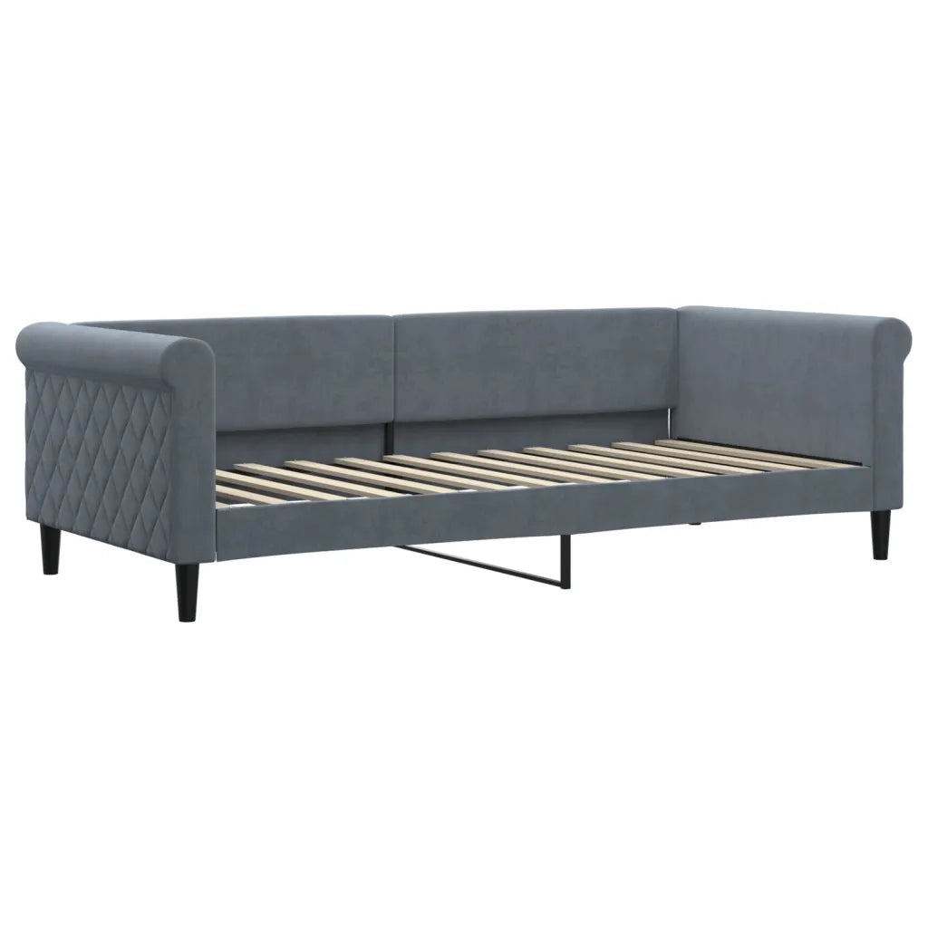 Divano Letto Estraibile Cassetti-Sofa Letto-Daybed Grigio Scuro 90x200cm Velluto 693722