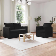 Set di divani 2 pcs Nero 136 x 82 x 85 cm Tessuto