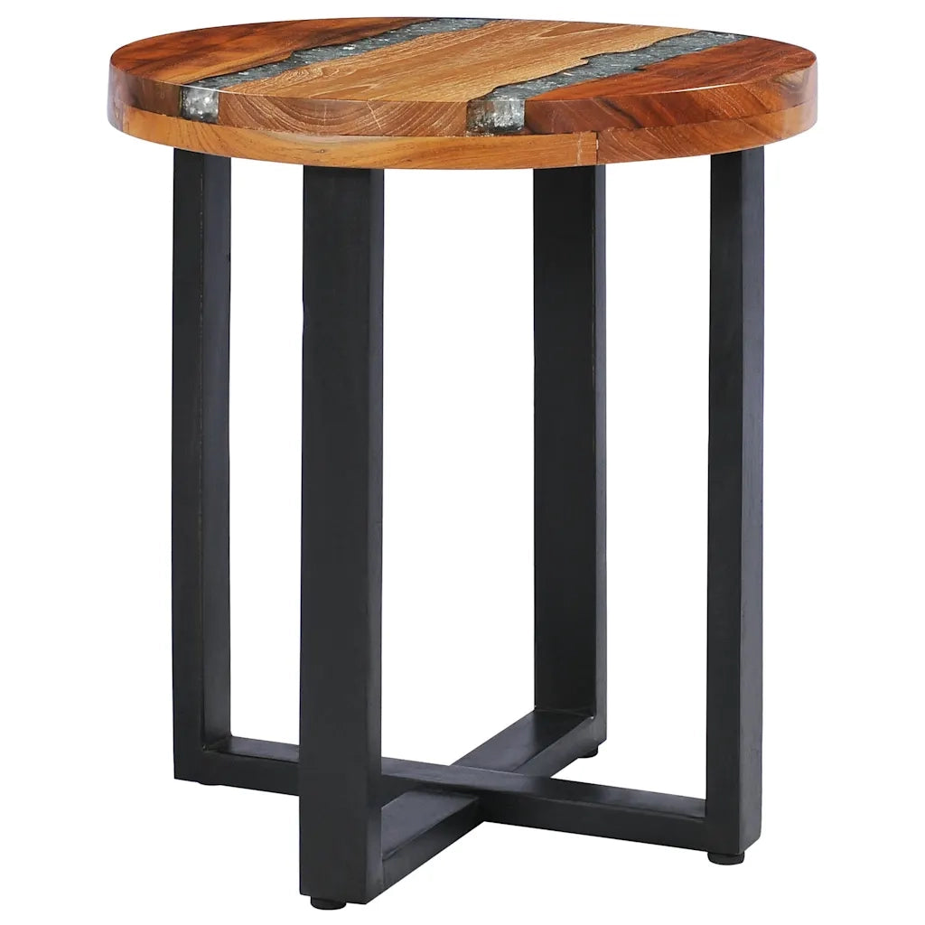 Tavolino da Salotto 40x45 cm Legno Massello Teak e Poliresina 281652