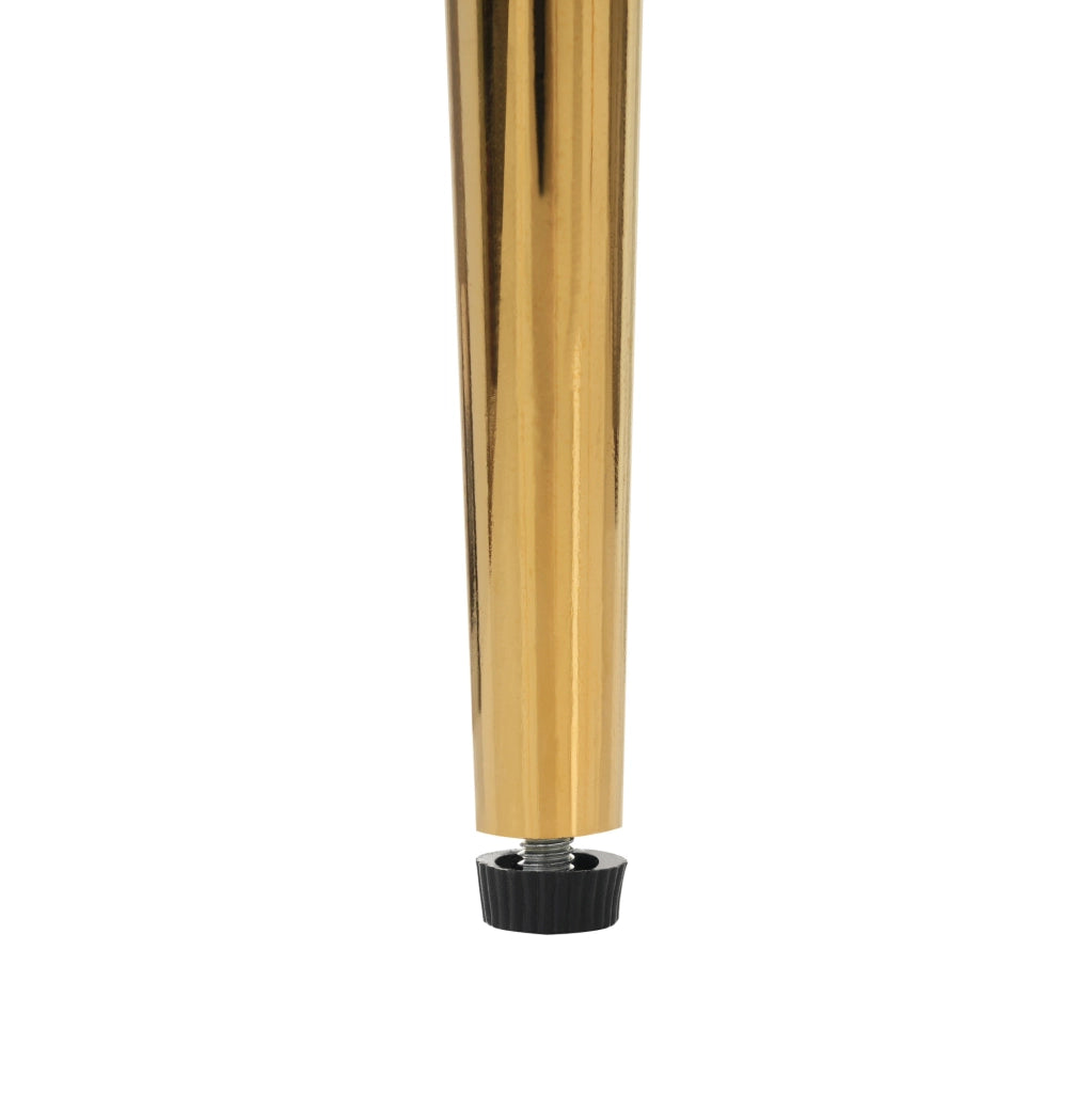 Set di 6 sedie da pranzo in velluto beige con gambe dorate