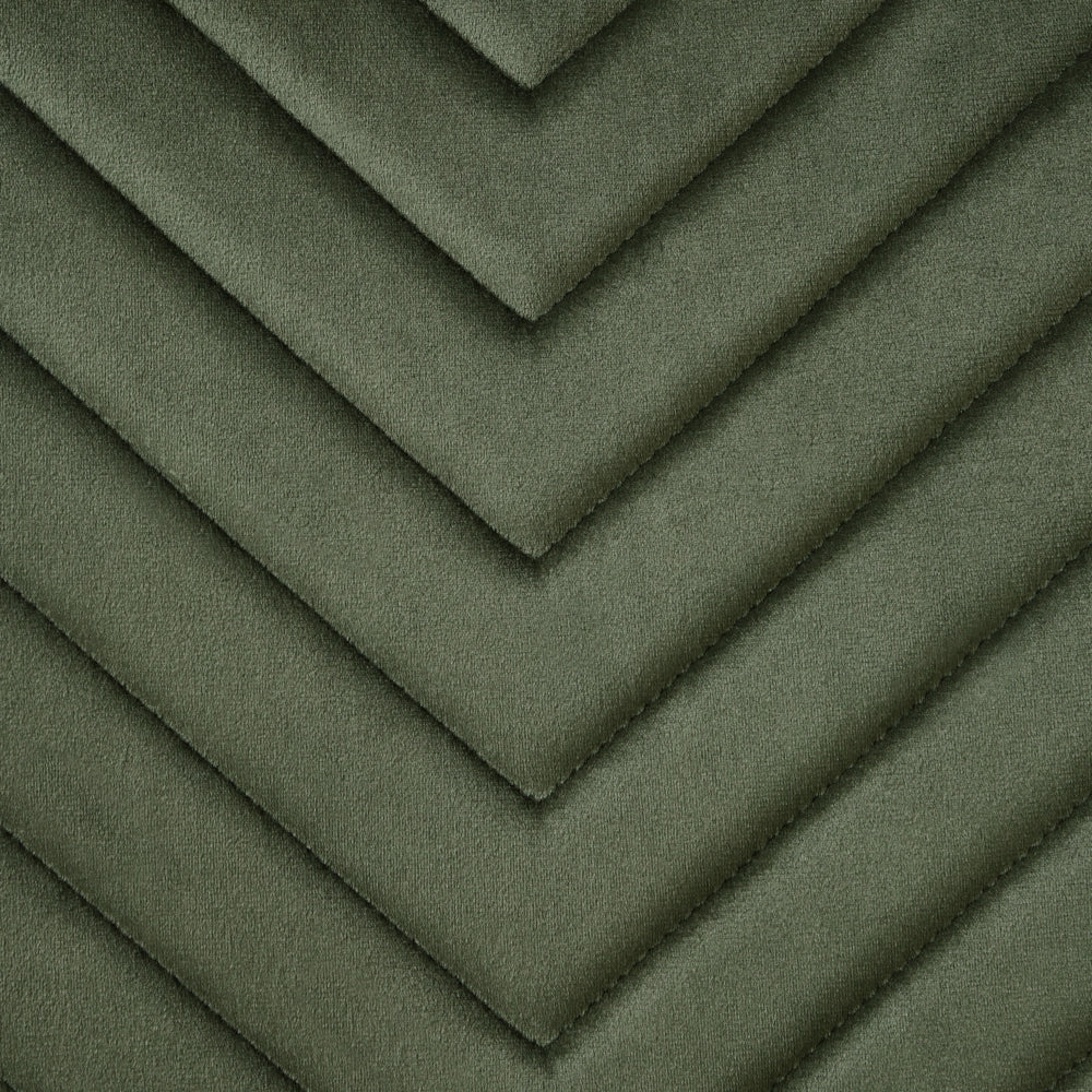 Set di 4 sedie da pranzo in velluto per la sala da pranzo gambe in ferro verde oliva stile elegante