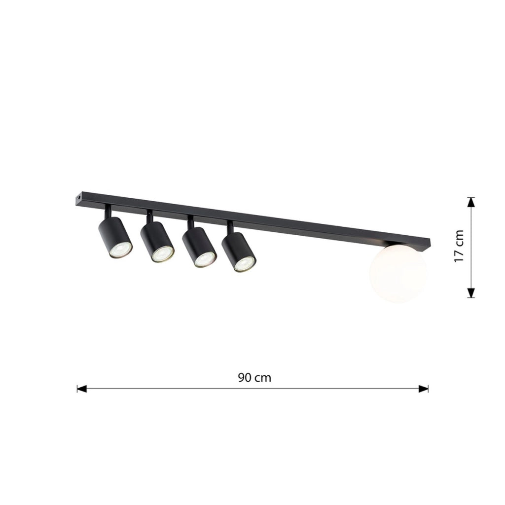 Lampada da soffitto Baster in acciaio nero opaco