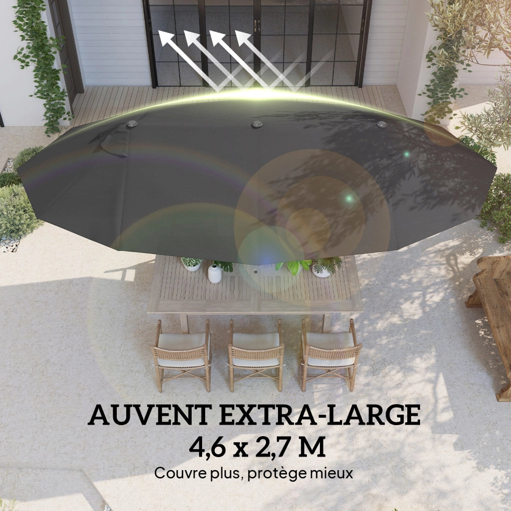 Ombrellone da Giardino XXL ¨C zephmum ¨C Poliestere Nero 300x300 cm