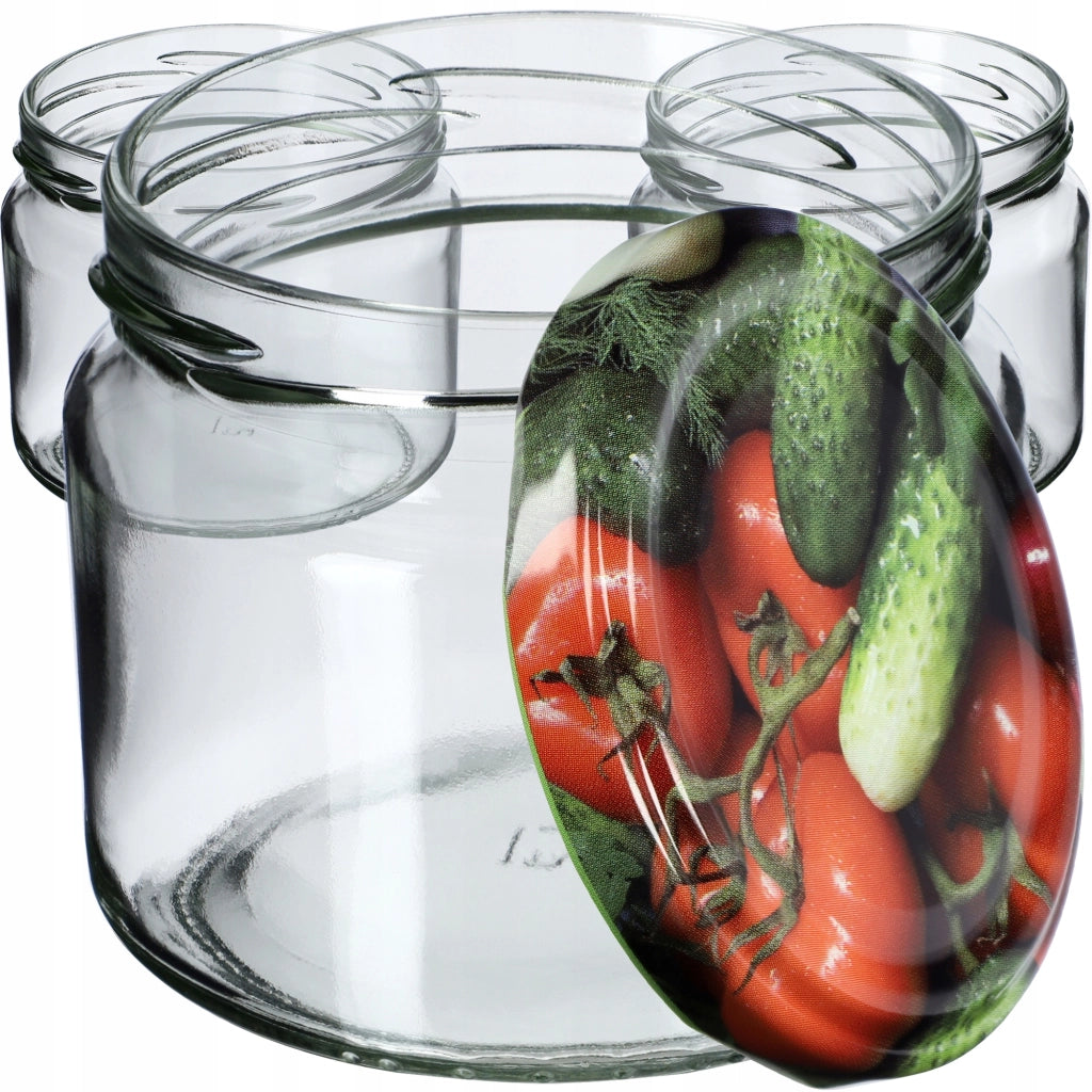 KADAX Sonka barattoli per conserve 330ml 10 pezzi 82mm + coperchi "Verdure"