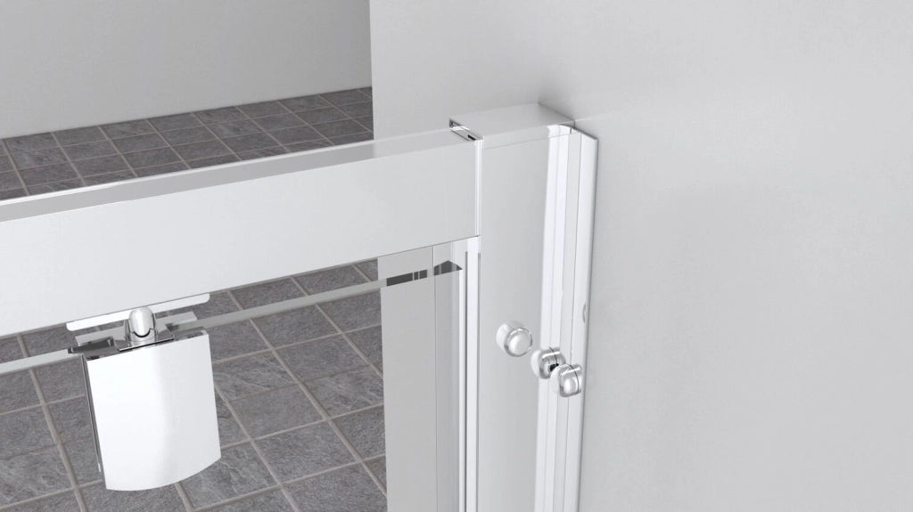 Box doccia nicchia 90 cm porta due battenti H195 cm GINA Cromato