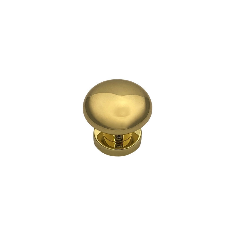Maniglia su rosetta tonda SAGUATTI  401/60LQ in ottone oro lucido