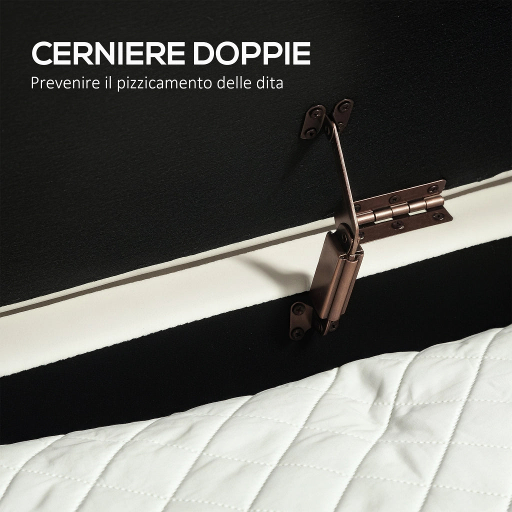 Panca Contenitore Ovale in Velluto e Legno ¨C Zephmum ¨C 108x44x43.5 cm Crema