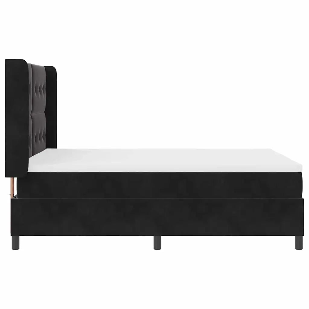 Letto a molle con strisce LED Nero 160 x 200 cm Velluto 3343876