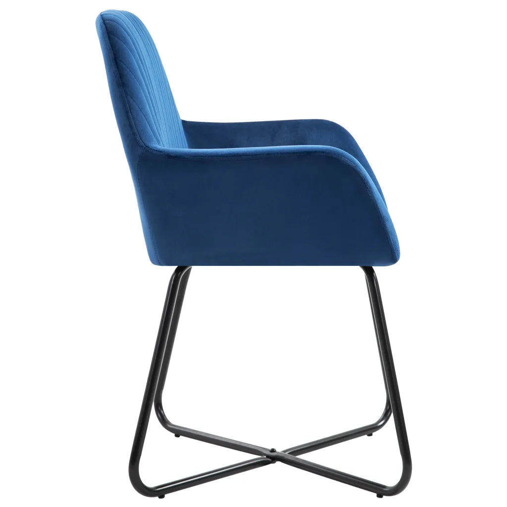 Sedie da Pranzo 6 pz Blu in Velluto cod mxl 18784