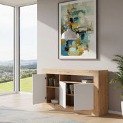 Madia Ilizia, Credenza 3 Ripiani, 144x42x87h cm Marrone Rovere Nodi