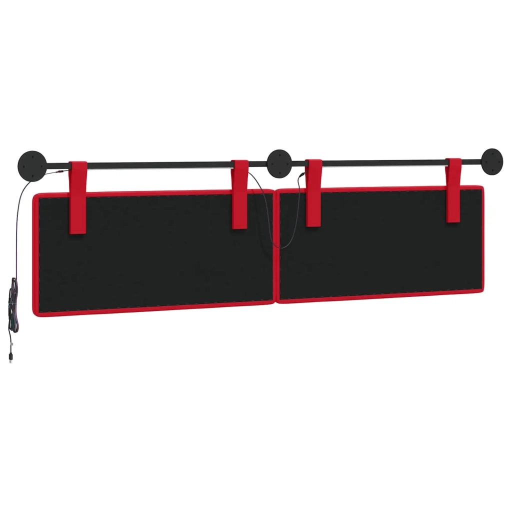 Testiera sospesa Con luce LED Rosso Similpelle