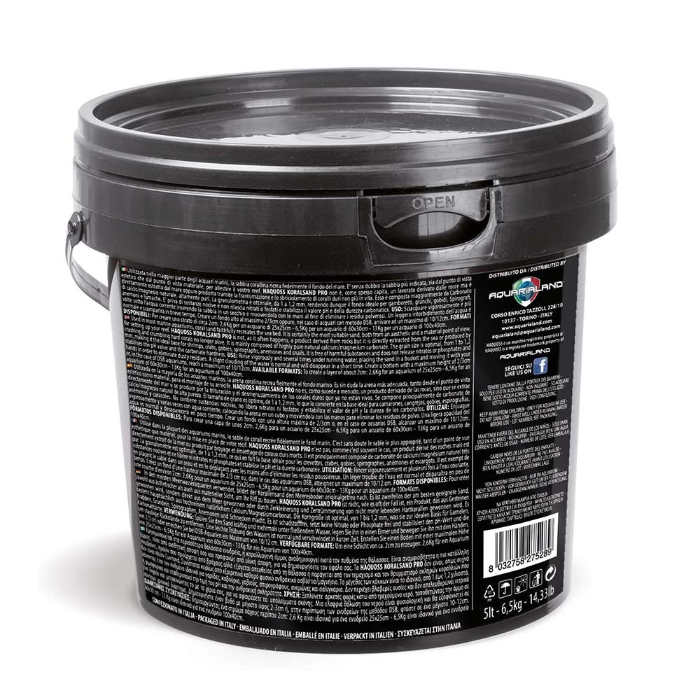 Haquoss KoralSand Pro 1-1,2mm - substrato naturale per acquari marini Formato: 5 L