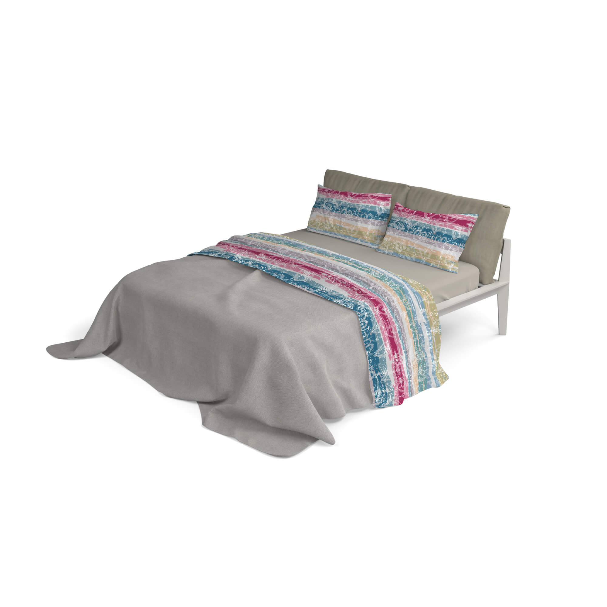 Set Lenzuola Singolo con Stampa Sopra Sotto e Federe Love Lines