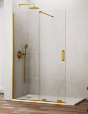 Porta doccia scorrevole 1+1 CIRENE (KENNA) Walk-in170 cm Profilo Oro