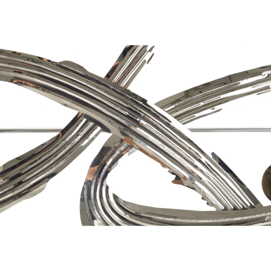 Decorazione in Metallo 3D Astratto 1, Argento, Metallo, 121x5x52 cm