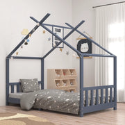 Giroletto per Bambini-Struttura Letto Bambini Grigio in Massello di Pino 90x200 cm 184988