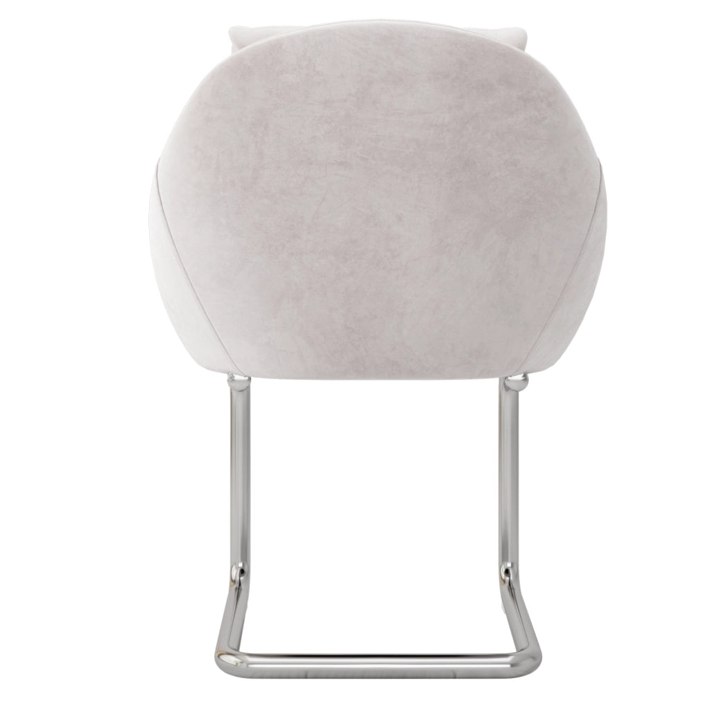 Sedia da pranzo girevole ergonomica con cuscino e struttura in metallo, set da 4, in velluto beige