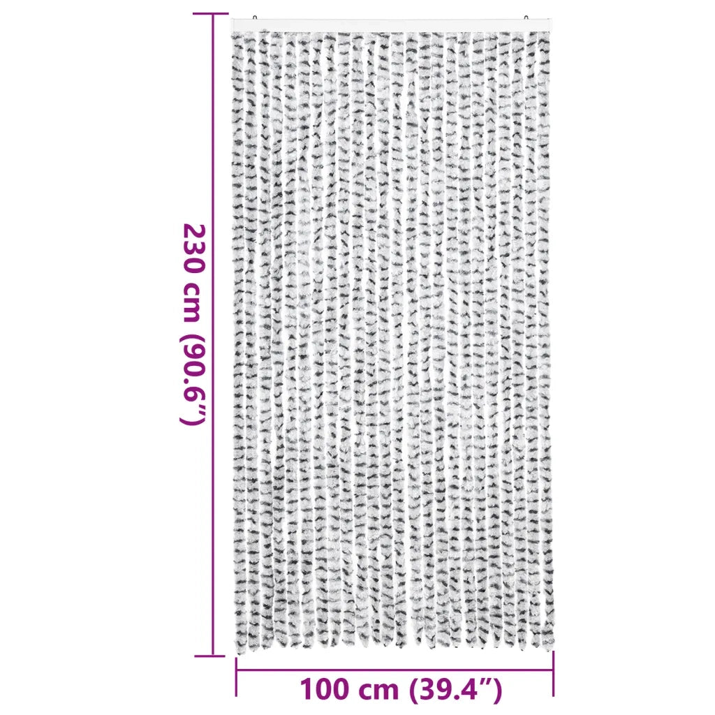 Tenda Antimosche Grigio Chiaro e Grigio Scuro in Ciniglia CFW6946939