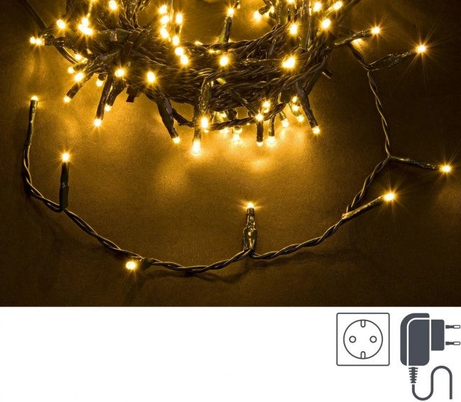 Luci Natale 300 LED Classic, Filo Verde 3mm, IP44 (12 Pezzi)
