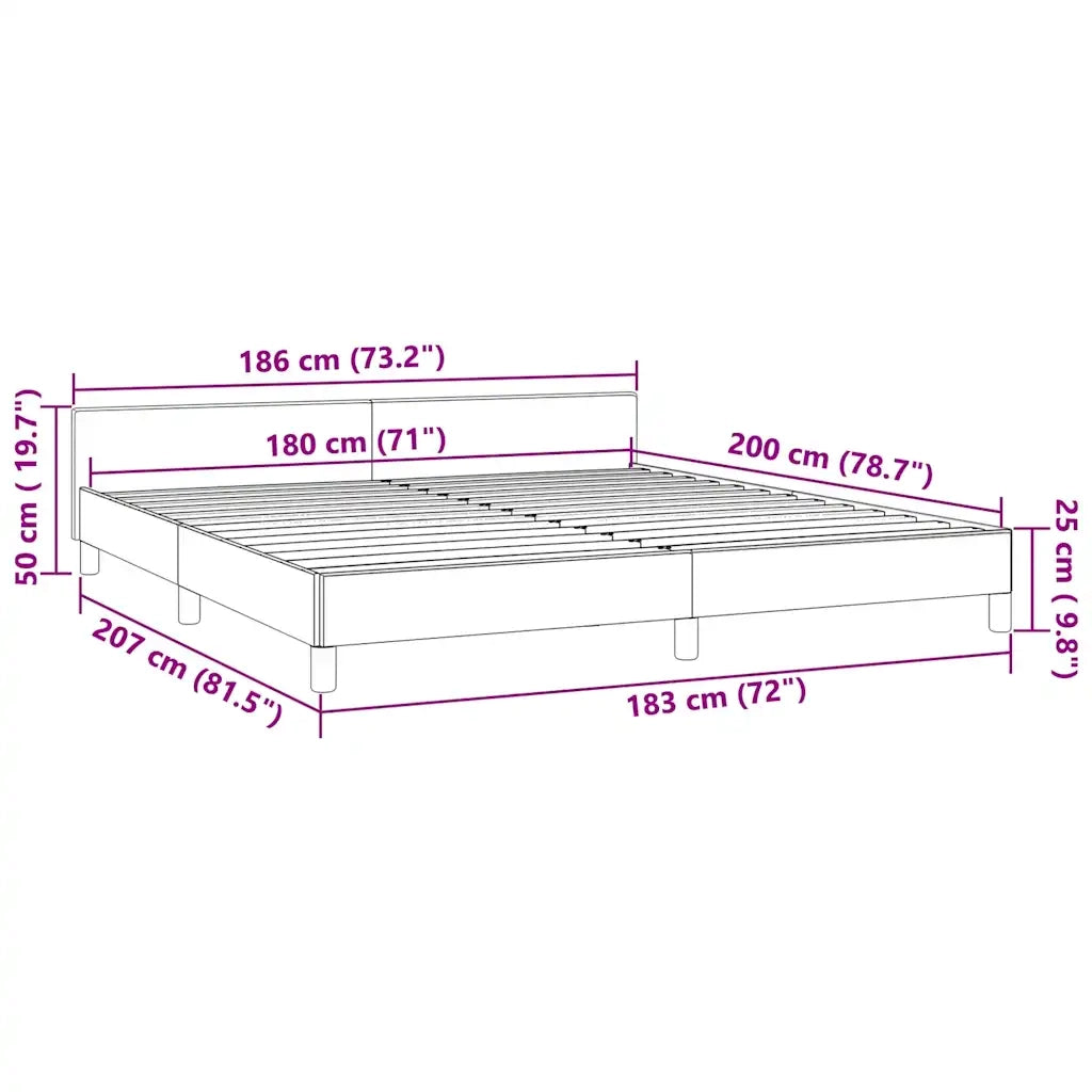 Giroletto con Testiera senza Materasso-Struttura Letto Rosa 180x200 cm Velluto