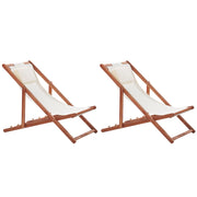 Sedia a sdraio da giardino in tessuto beige cuscino poggiatesta sedile reclinabile pieghevole struttura in legno di acacia