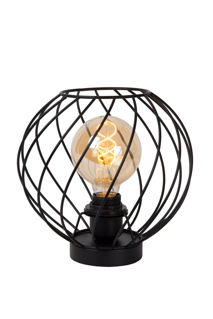 Lampada da tavolo nera in metallo Danza E27 25cm Lucide