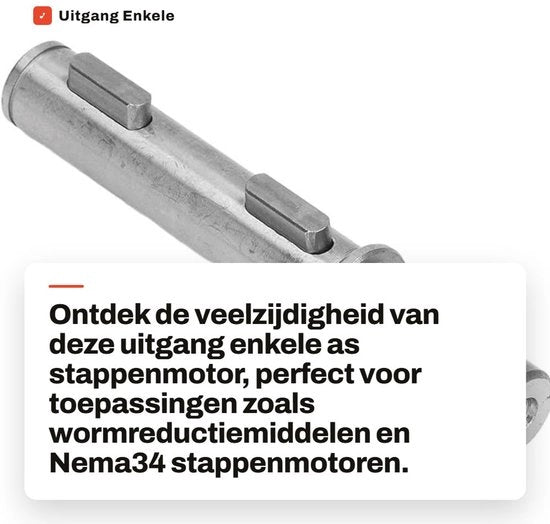 Asse di uscita singola in acciaio forgiato - diametro 18mm - lunghezza 128mm - compatibile con motore step Nema34 - trasmissione liscia - motore asse