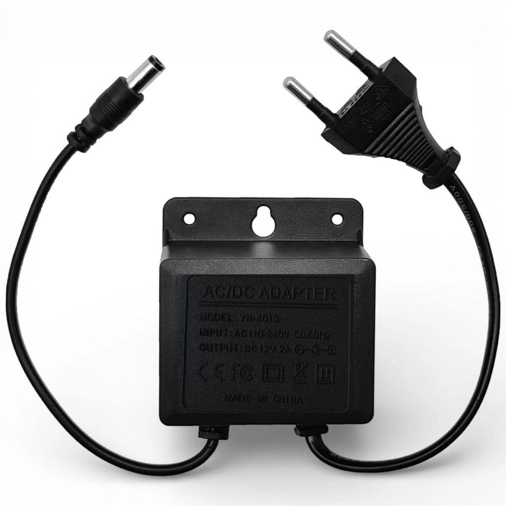 Alimentatore 12V 2A Stabilizzato Impermeabile per Telecamere CCTV LED 5.5x2.1