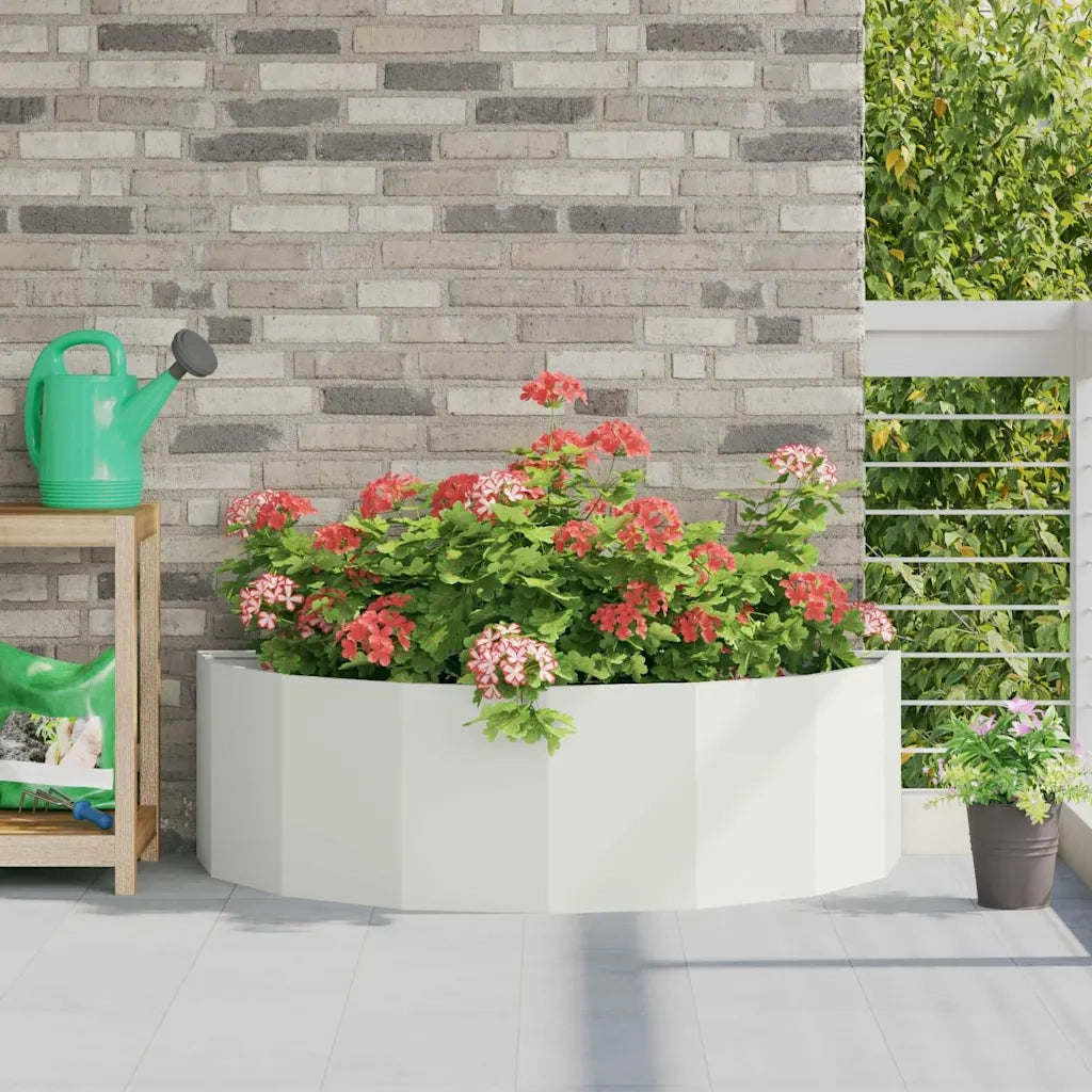 Fioriera | Cassetta per fiori | Vaso Bianco 120 x 60 x 35 cm Acciaio