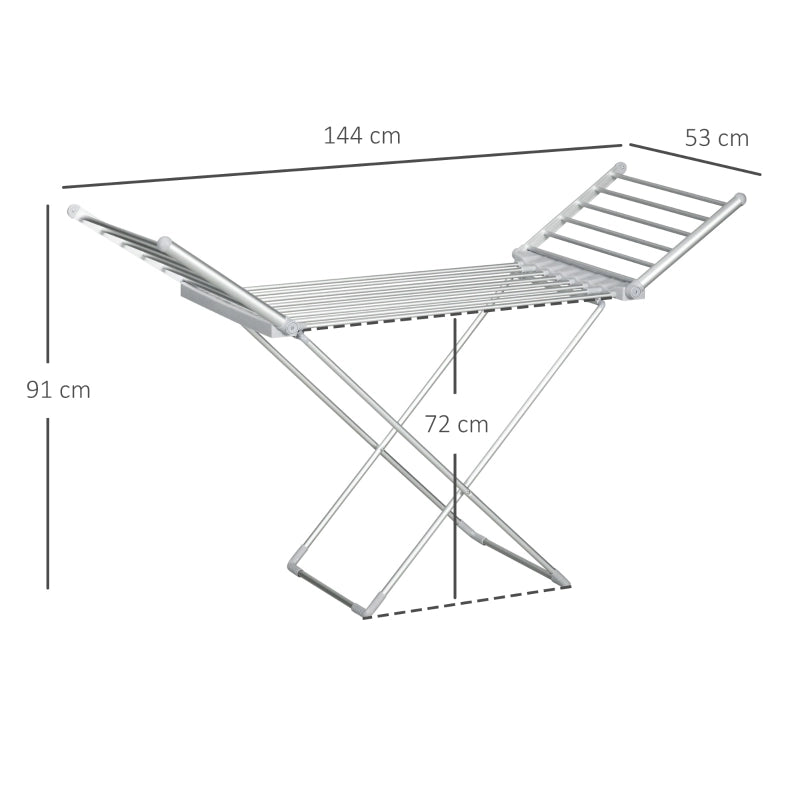 Stendibiancheria elettrico pieghevole in lega di alluminio 230 W