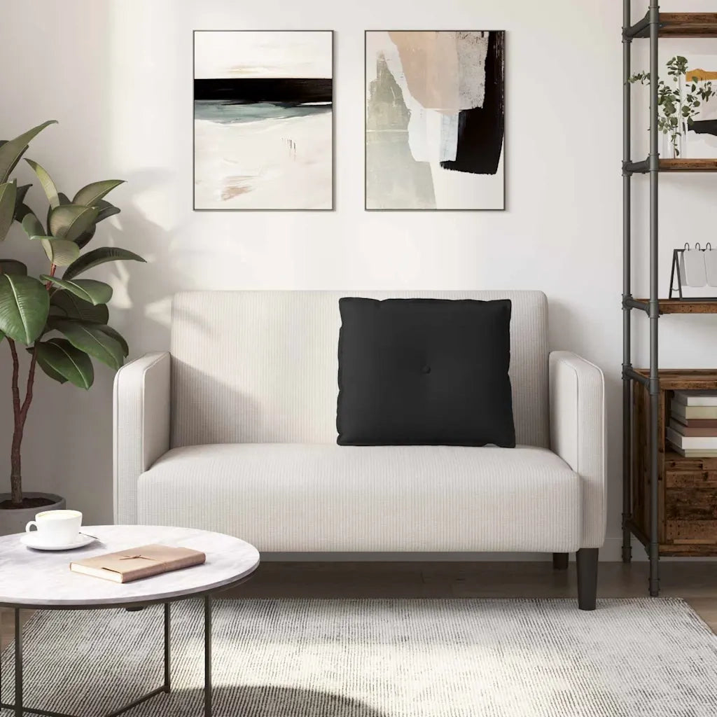Cuscino per Schiena Nero 60 x 50 cm Tessuto in Microfibra