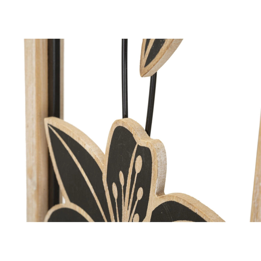 Decorazione in Metallo 3D Fiori 48, Marrone, Metallo, 26x2,5x60 cm