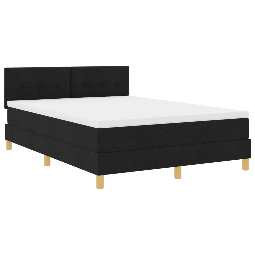 Letto A Molle con Materasso Nero 160x200 cm Tessuto