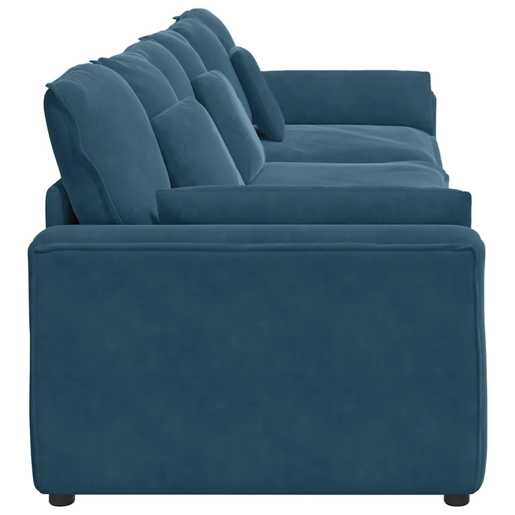 Divano Modulare con Cuscini Blu