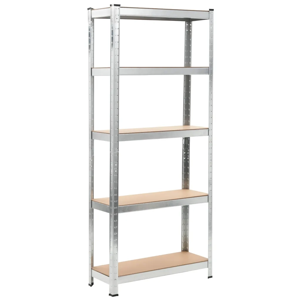 Scaffali 5 Ripiani 3 pz Argento in Acciaio e Legno Multistrato CFW8190175