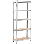 Scaffali 5 Ripiani 3 pz Argento in Acciaio e Legno Multistrato CFW8190175