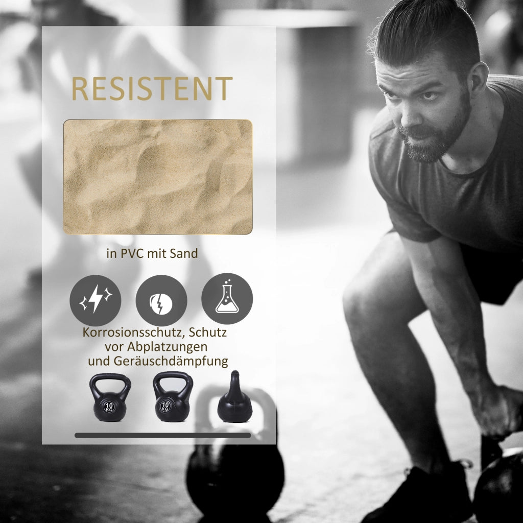 Kettlebell Kugelhantel 8 kg ¨C Minimal ¨C con sabbia nero