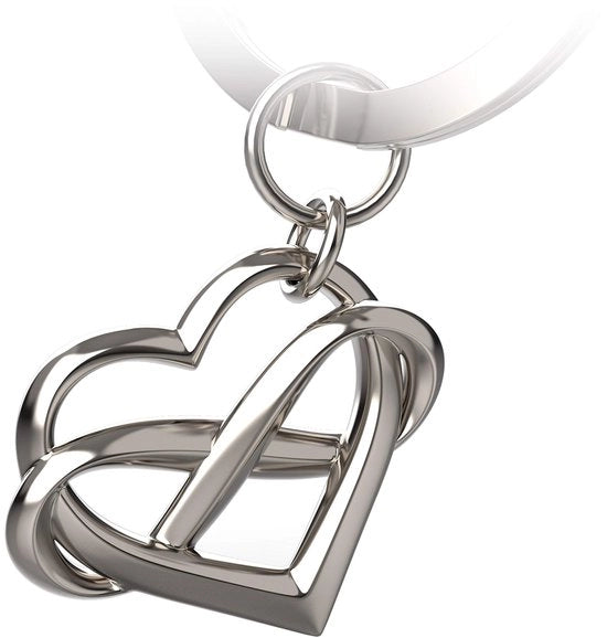Sleutelhanger con simbolo dell'infinito "Amore infinito" - hanger con cuore per amici, coppia, amanti - portafortuna per partner - ti amo per sempre