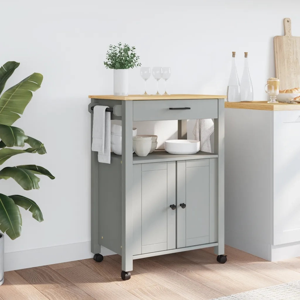 Carrello da Cucina MONZA 60x40x88,5 cm in Legno Massello di Pino 376098