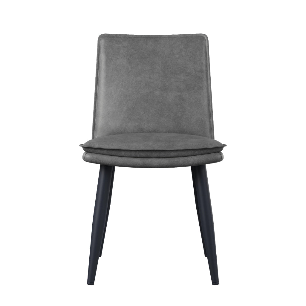 Sedie da Pranzo Imbottite ¨C MINIMAL ¨C Velluto Grigio, Set 2 Pezzi, Stile Moderno