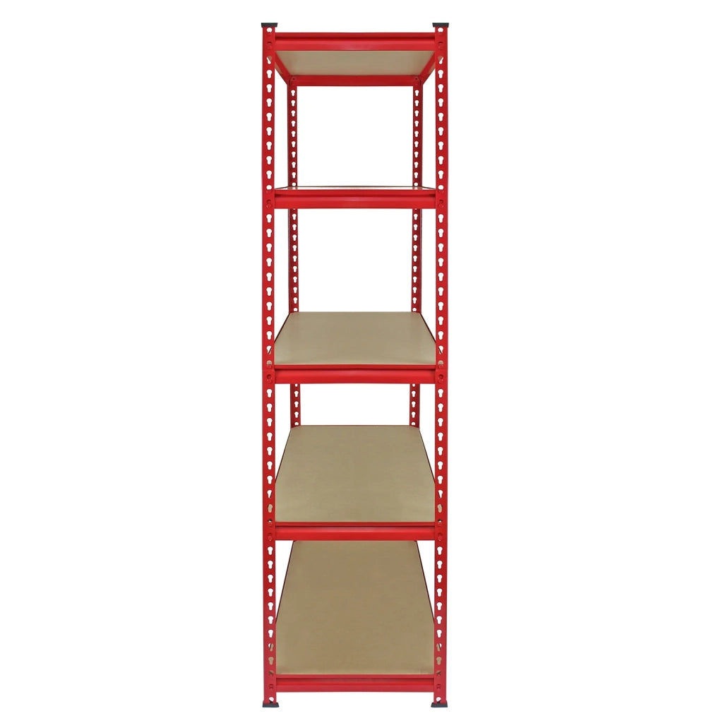 5 Scaffali in Acciaio Senza Bulloni Z-Rax Rossi Larghi 90cm per Magazzino e Box