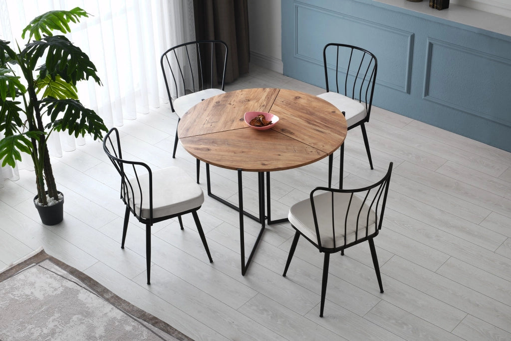 Tavolo da pranzo in legno "Yaprak" - 100 x 100 x 72 cm - Pino Atlantico