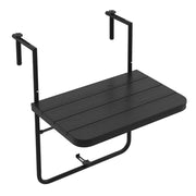 Tavolo pieghevole da balcone sospeso 62,5 x 60 x 73/78,5/84 cm regolabile su 3 livelli design per esterni in nero hips 20_0013897