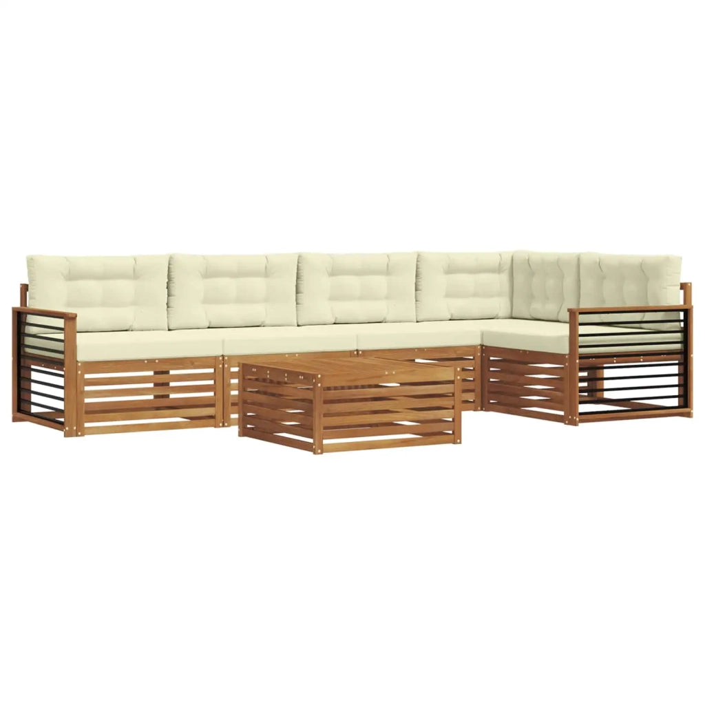 Set di divani da esterno con cuscino 6 pcs Naturale e Crema 3373510
