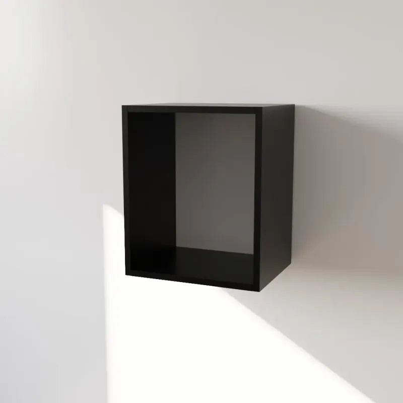 Pensile Cucina  in Legno Nobilitato Nero  Mobile Alto con 1 Anta, Pensile Componibile Moderno Made in Italy (H48XL45XP33cm)