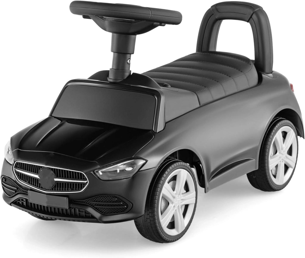Macchina Cavalcabile per Bambini, Guida Realistica con Volante, Clacson, Suono del Motore, Spazio di Archiviazione Nascosto, Capacità 25 KG, per Bambine e Bambini 1-3 Anni (Nero)